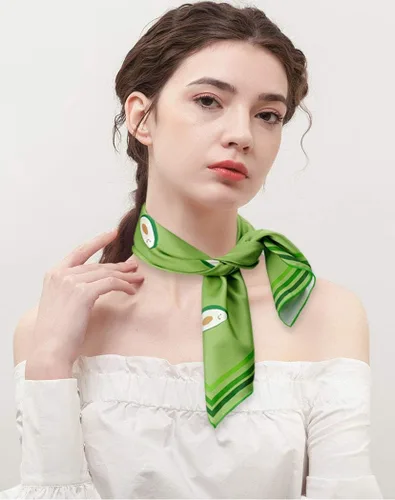 Vista 3 de Gerinly - Linda bandana para mujer con estampado de frutas, cuadrado, pañuelo, bufanda, diadema, accesorio veraniego