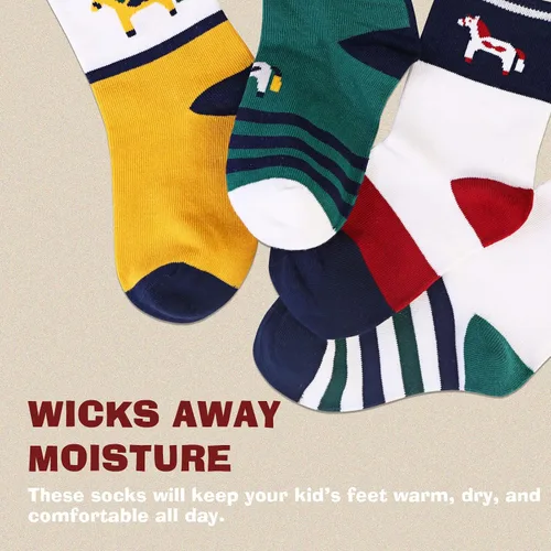 Vista 3 de Harrison Howard Calcetines de algodón transpirables y cómodos con patrón de caballo para niños, perfectos para niños ecuestres activos, 4