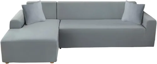 Vista 12 de Fundas de sofá modular, 2 fundas elásticas para sofá en forma de L, diván, muebles, funda protectora para niños, perros y mascotas con 2 fundas