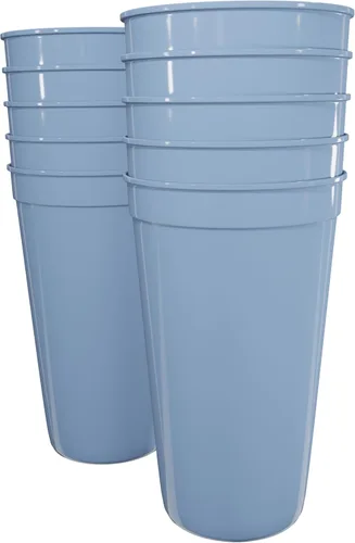 Vista 58 de PartyPrints Paquete de 100 vasos de plástico en blanco reutilizables de 10 a 12 onzas, vasos de estadio a granel, sin BPA, aptos para lavavajillas