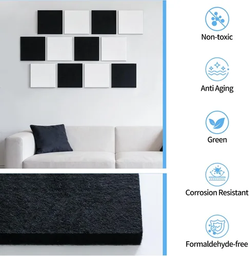Vista 5 de BXI - Absorbente de sonido, paquete de 16 paneles de absorción acústica de alta densidad de 12 x 12 x 3/8 de pulgada, paneles de absorción de sonido