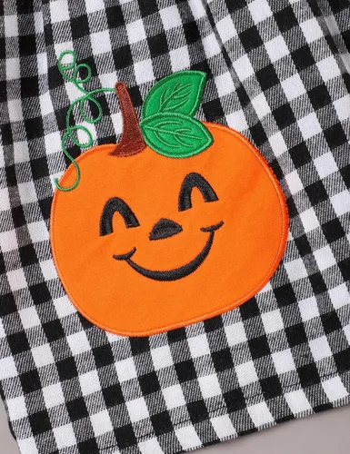 Vista 7 de Traje de Halloween para niña pequeña, camisa con volantes, vestido de calabaza, Halloween, ropa para niñas de 12 meses a 5 años