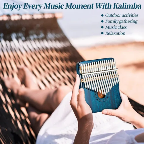 Vista 4 de Kalimba - Piano de pulgar con 17 teclas, color azul