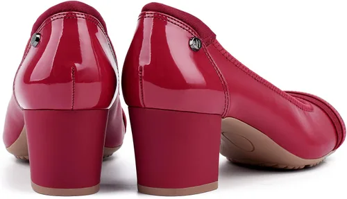 Vista 4 de JENN ARDOR Zapatos de tacón grueso de ballet para mujer con punta redonda, tacón cuadrado medio, zapatos de tacón suave sin cordones para oficina