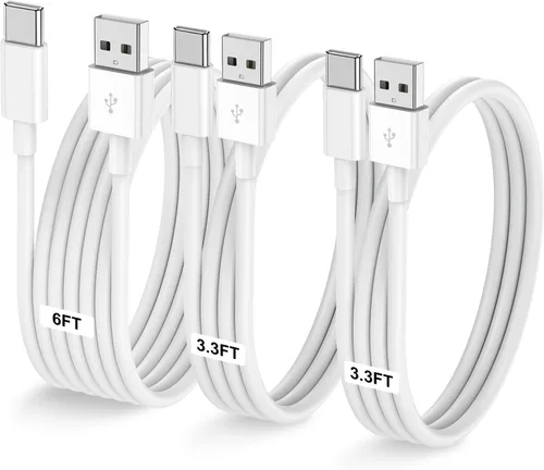 Vista 16 de LOFPYE Paquete de 3 cables USB A a USB C de color azul [3.3 pies+3.3 pies + 6 pies] USB A a USB C, cable Carplay para iPhone 16 15 Pro Plus Pro Max