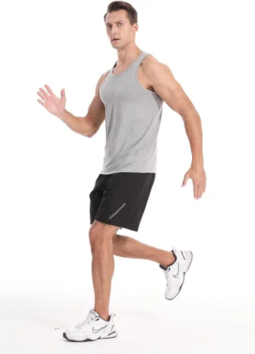Vista 7 de Camiseta sin mangas para hombre, chaleco de algodón, sin mangas, para gimnasio, entrenamiento, culturismo, fitness, muscular, camisetas