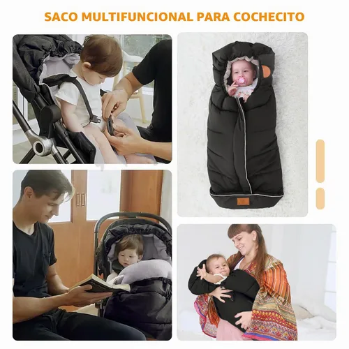 Vista 8 de LAT - Saco de dormir para bebé, cálido, universal, saco de dormir para cochecito para clima frío, saco impermeable para niños pequeños