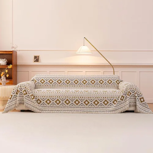 Vista 23 de VClife Funda para silla con acento azteca bohemio de 59 x 71 pulgadas, funda reversible y lavable de felpilla para sillón, color marrón castaño