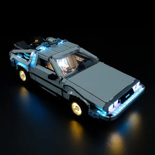 Vista 4 de RC con kit de luz LED de sonido para (Back to The Future Time Machine 10300) Kit de construcción, kit de iluminación de construcción para Lego 10300