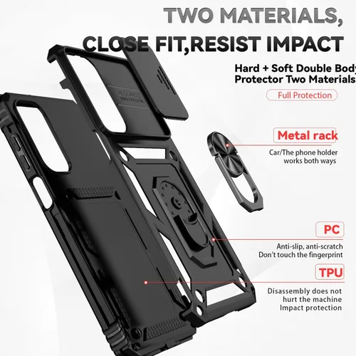 Vista 7 de Funda para Samsung Galaxy A16 5G con cubierta para lente de cámara, protector de pantalla HD, doble capa de grado militar, probada contra caídas