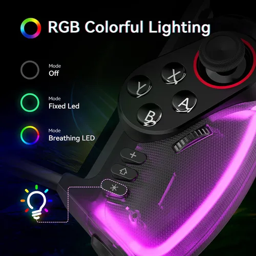 Vista 3 de Interruptor LED Joycon compatible con ajuste telescópico, interruptor mejoradointerruptor OLED Joycon controlador para modo portátil, controlador