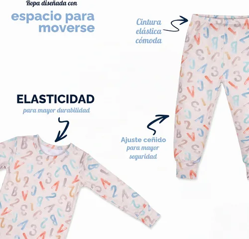 Vista 5 de Gerber Pijama unisexo para bebé y niño pequeño de 2 piezas muy suave con ajuste ceñido con viscosa hecha de eucalipto Sopa de alfabeto