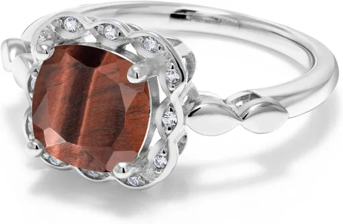 Vista 71 de Gem Stone King Anillo de compromiso de plata de ley 925 de 0.315 in con piedra natal y zafiro blanco creado Anillo de compromiso de boda