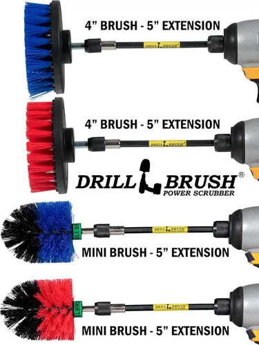 Vista 7 de Drillbrush - Paquete de 5 piezas - Cepillo de limpieza de barco - Accesorios de limpieza de piscinas - Cepillo de cubierta - Limpieza al aire libre