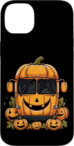 Vista 15 de iPhone 16 School Bus Pumpkin Halloween Driver Pumpkins Ride Spooky Fun Case