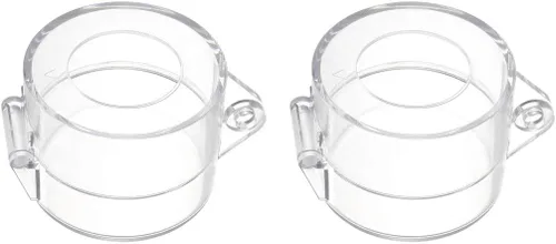 Vista 7 de uxcell 2 piezas de plástico transparente cubierta de interruptor protector para 0.866 in de diámetro interruptor de botón 55x43