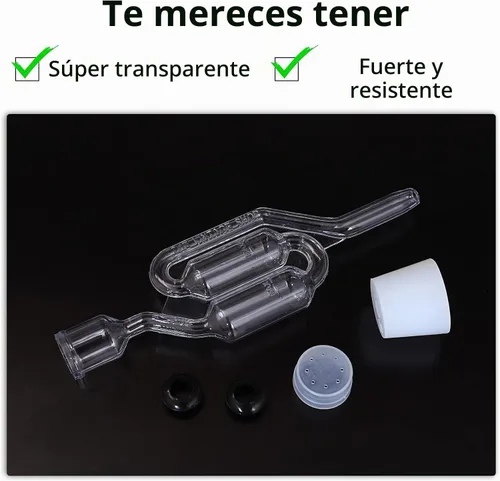 Vista 5 de Set de esclusas de aire con burbujas, 4 esclusas para fermentación, 4 tapones de perforación #6 y 8 gomas de esclusa, utilizado para fermentar vino