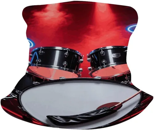 Vista 6 de Cool Drum Set Neck Gaiter for Men Women Upf 50+ Sun Protection Balaclava Face Mask Cover Moisture Wicking & Quick Dry Neckerchief Seamless Ski Mask