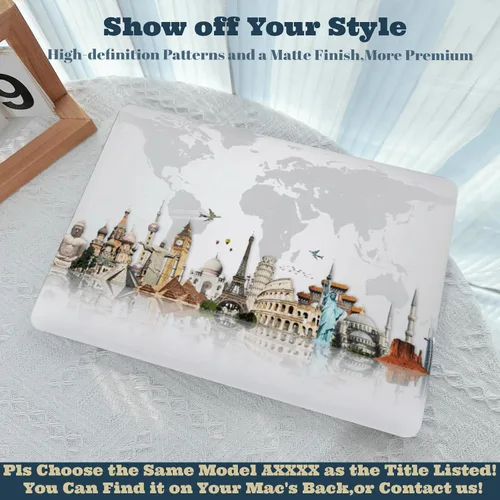 Vista 2 de Funda para MacBook Air de 15 pulgadas M5 M4 M3 M2 2026 2025 2024 2023 modelo A2941 A3114 A3241 A3448 con pantalla Retina, carcasa rígida resistente