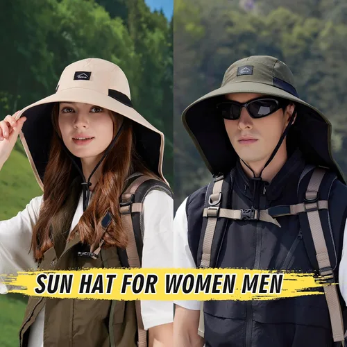Vista 5 de Rosoz Sombrero de sol al aire libre para hombres y mujeres, UPF 50+sombrero
