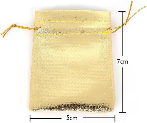 Vista 2 de 50 bolsas con cordón de organza para joyería, bolsas de almacenamiento, bolsas de regalo para joyas, fiestas de Navidad, regalos de boda
