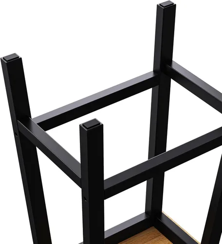Vista 5 de Solid Wood Bar Stools Set of 2, 25.6in Tall Counter Height Bar Stools with Footrests, Farmhouse Kitchen Counter Stools, Dining Chairs for Table &