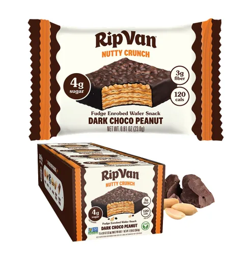Vista 12 de Rip Van Galletas de oblea de chocolate y avellana, 0.14 oz de carbohidratos