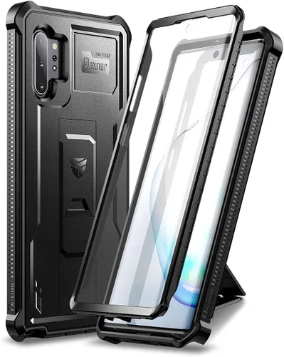 Vista 9 de Dexnor Funda para Samsung Galaxy Note 10+ Plus, [protector de pantalla y soporte integrados] Protección de grado militar de servicio pesado a prueba