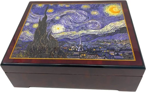 Vista 2 de The San Francisco Music Box Company - Caja de música de La noche estrellada de Van Gogh