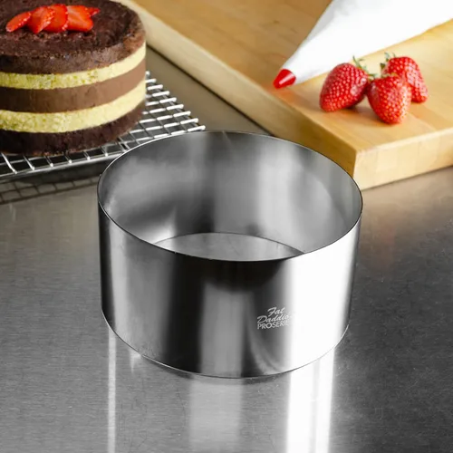 Vista 2 de Fat Daddio's Anillo redondo de acero inoxidable para pasteles y pastelería, 6 x 3 pulgadas