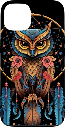 Vista 7 de Funda para iPhone 17 con diseño de plumas indias nativas americanas y búho