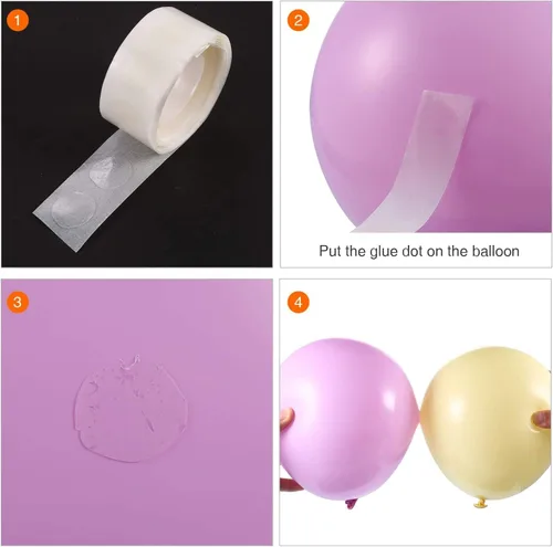 Vista 4 de Kit de arco de globos, tiras de guirnalda de globos más fuertes de 50 pies, pegamento de 300 puntos, 2 herramientas de atar globos, para cumpleaños
