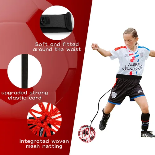 Vista 4 de 2PCS Soccer Ball Net Soccer Training Equipment, Football Kick Throw Solo Practice Training Aid, Upgrade Soccer Nets for Kids Youth Adults for Ball
