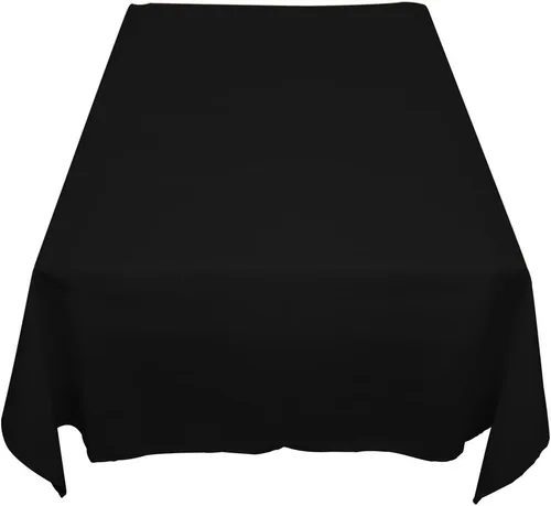 Vista 4 de BLK4848 - Mantel cuadrado de poliéster, 48 x 48 pulgadas, color negro