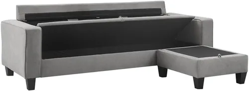 Vista 8 de Serta Palisades 86 - Seccional reversible para espacio pequeño con almacenamiento, color gris suave