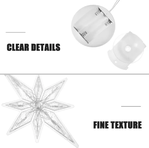 Vista 8 de Uonlytech Luz de ventana de estrella de Navidad, luces LED de estrella colgantes de Navidad con ventosa, funciona con pilas, luz de estrella