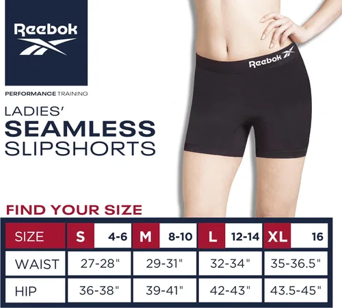 Vista 7 de Reebok Ropa interior para mujer - Pantalones cortos sin costuras de pierna larga (paquete de 3)