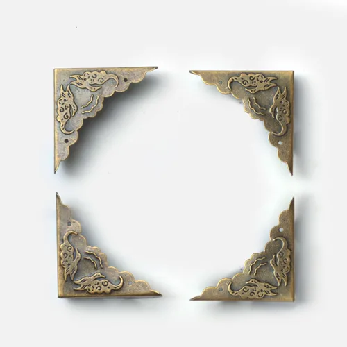 Vista 3 de 40 piezas de protectores de esquina de muebles metálicos, esquina decorativa antigua para caja de joyería, para caja de almacenamiento, joyero