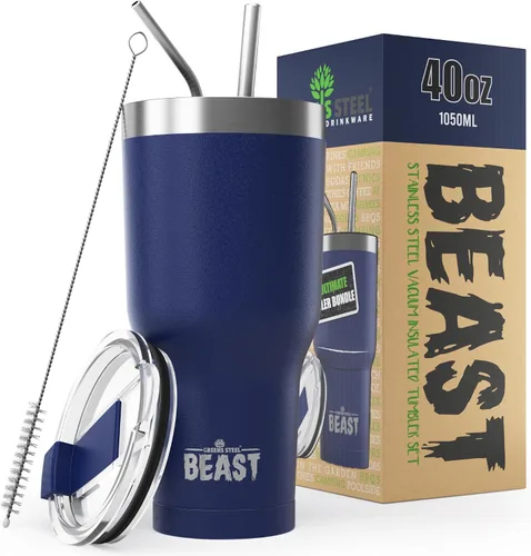 Vista 69 de Beast Vaso de 10 oz de Acero Inoxidable con Aislamiento al Vacío para Café y Hielo de Doble Pared Termo de Viaje (Blanco Ártico)