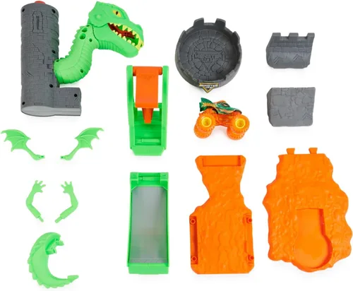 Vista 6 de Monster Jam, juego Dueling Dragon con camión monstruo Dragón exclusivo a escala 1:64, juguetes para niños de 3 años en adelante