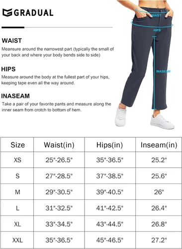 Vista 7 de Pantalones de golf para mujer con bolsillos con cremallera, pantalones elásticos 78, pantalones deportivos casuales para el trabajo, pantalones