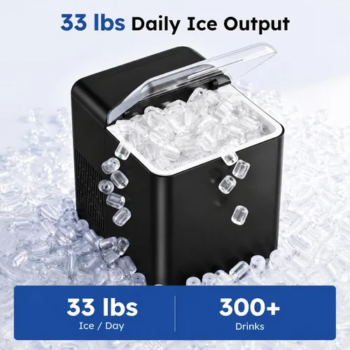 Vista 2 de Máquina de hielo para encimera, 33 libras/día, 10 balas de hielo