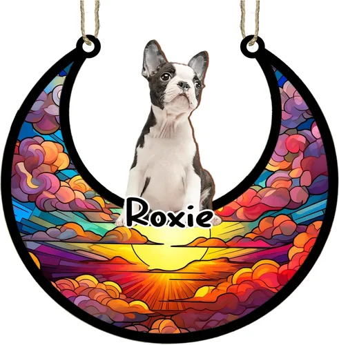 Vista 17 de LOVELYPOD Adorno de Navidad personalizado para perro pastor australiano, atrapasoles conmemorativo, adorno de Navidad de pastor australiano