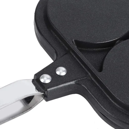 Vista 9 de Oumefar Waffle Maker - Sartén cuadrada para panqueques con 4 agujeros de doble cara con patrón de animales de dibujos animados, antiadherente