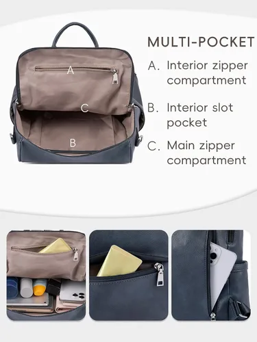 Vista 4 de CLUCI Mochila Bolso para Mujeres de Cuero PU Antirrobo Grande de Diseñador de Moda Bolsa de Viaje Bolsos de Hombro para Damas Purse