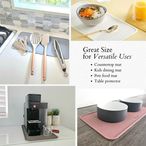 Vista 4 de Soporte de cuchara de silicona para estufa, espátula de cocina multifunción, protector de mesa, tapete de estación de café, impermeable, resistente