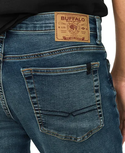 Vista 4 de Buffalo David Bitton - Vaqueros ajustados de Ash para hombre Auténtico lavado.