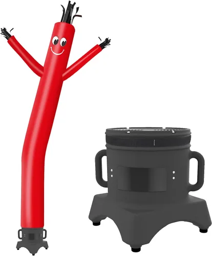 Vista 9 de MOUNTO Hombre tubo inflable de 10 pies que baila con el paso del aire para señal de tienda (naranja)