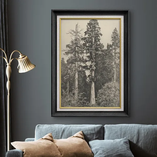 Vista 2 de SIGNWIN Arte de marco de alta calidad, elegante, vintage, ilustraciones de dibujo de árbol, arte fino, arte tradicional icónico para sala de estar
