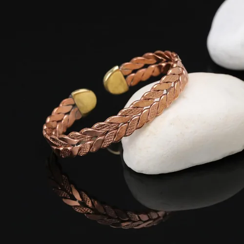 Vista 11 de Handmade Elegant Copper Bracelet for Women - Pure Copper Bracelet for Pain Relief and Stress Relief - Adjustable Entwisted Copper Bracelet to Fit